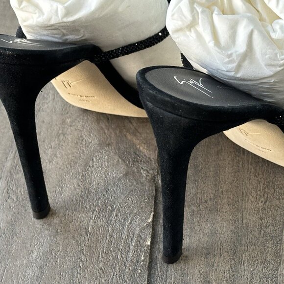 Giuseppe Zanotti Women's US Size 8.5 Embellished High Heel Slide Sandals Black - Picture 13 of 16